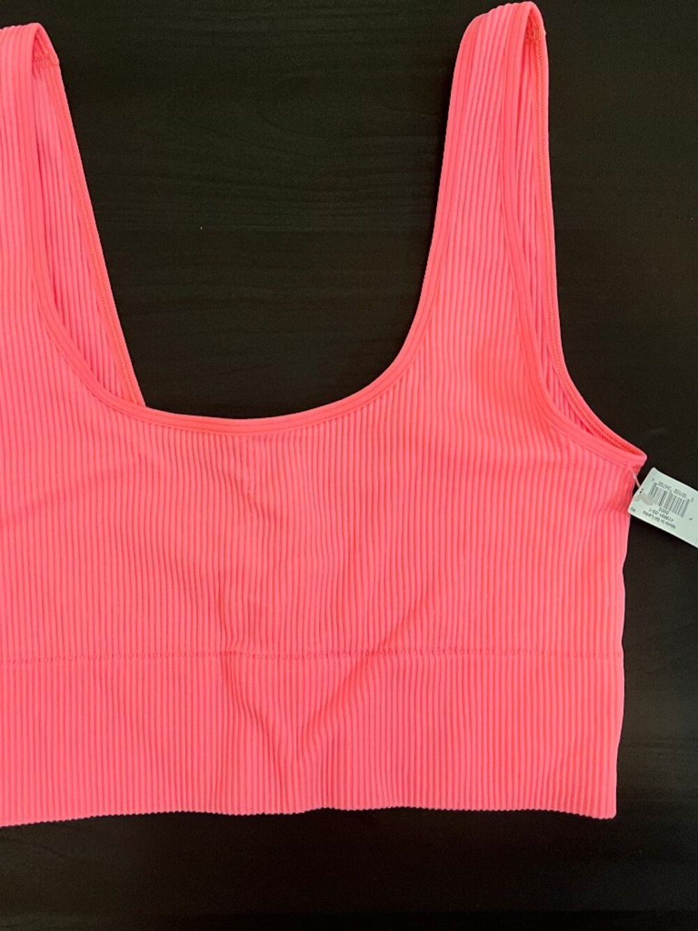 NWT GapBody Neon Pink Ribbed Seamless Bralette Crop Top Size L